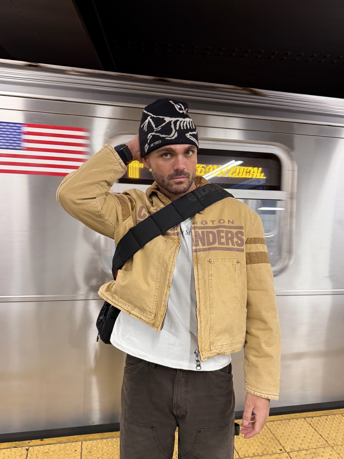 Ellis Taylor in NYC subway fashion photo